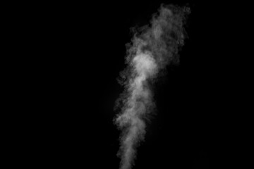 Smoke fragments on a black background. Abstract background, design element, for overlay on pictures.