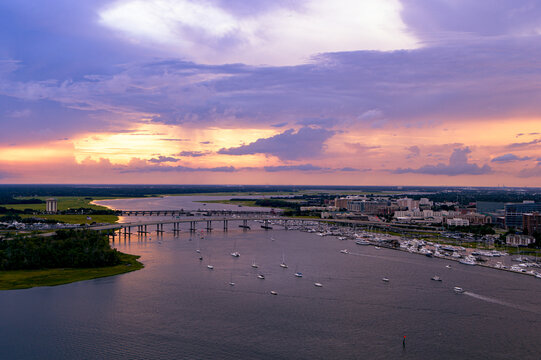 James Island, Folly Creek, Ashley River, Charleston SC - Aerial View (2020)