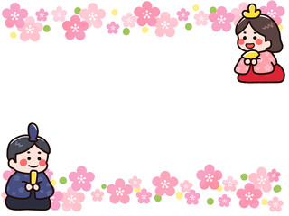 かわいいひな祭りのフレーム