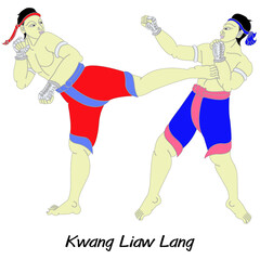 The Thai Art of Boxing, Minor Thai-style boxing winning card : 15 styles.
 1 of 15 styles of  Look Mai Muay Thai.This style is called deer looked back.
Thai language is called Khang Laiw Lang.