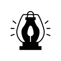 lamp lantern icon solid style vector for your design