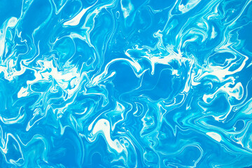 abstract fluid painting, blue background, composition for design