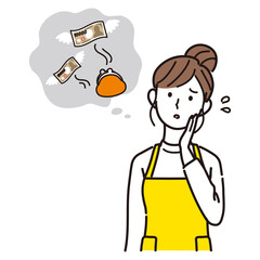 家計を心配する主婦
