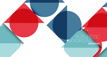 Simple circles and triangles abstract background. Vector illustration for covers, banners, flyers and posters and other designs