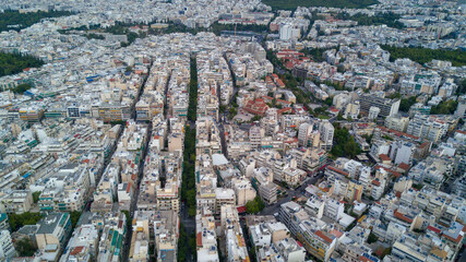 view of the city of the city of Athens from drone
