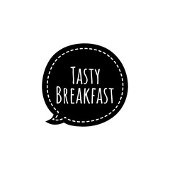 ''Tasty breakfast'' Lettering