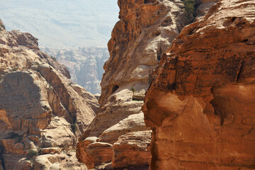 Cliffs of light limestone in the desert mountains