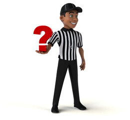 Fun 3D Illustration of an american Referee