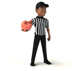 Fun 3D Illustration of an american Referee