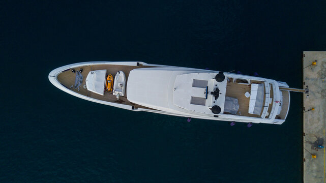 big yacht view from drone - Powered by Adobe