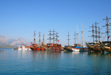 boats in the port at  summer