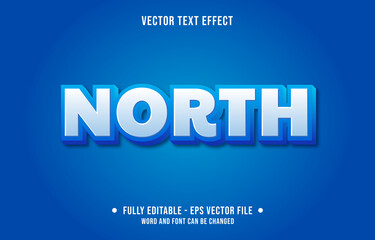 Editable text effect - north blue and white modern style