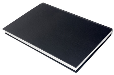 New black leather notebook isolated on white