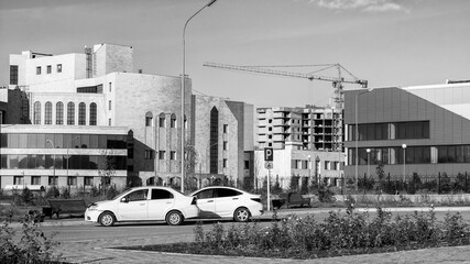 Urban landscape. Contemporary architecture. Ust-Kamenogorsk (Kazakhstan). 2020.