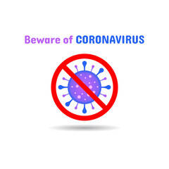 Beware of Corona Virus Sign Vector Illustration Background
