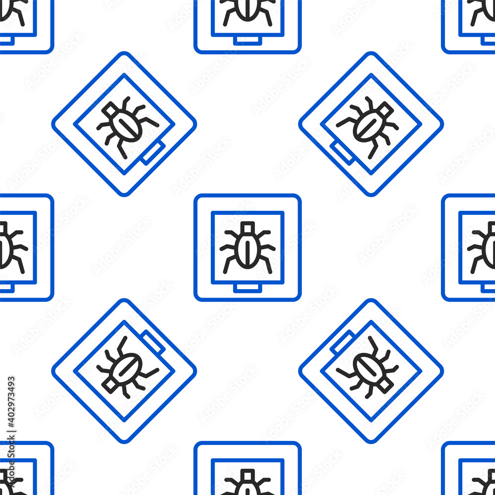 Poster line insects in a frame icon isolated seamless pattern on white background. herbarium. colorful outl