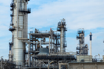 Industrial of oil refinery plant from industry zone ,Refinery factory oil storage tank and pipeline steel 