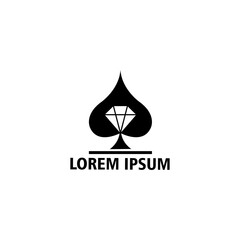Fototapeta premium poker logo casino illustration diamond abstract design template vector black and white