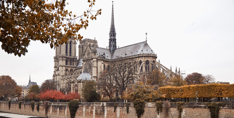 Notre Dame of Paris church cathedral - before big fire and destruction in 2019.