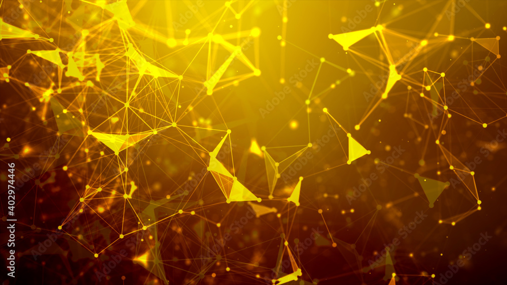 Poster abstract background dot and connect line for cyber technology futuristic and network connection conc