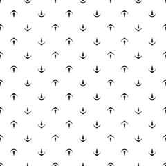 Abstract seamless pattern with black anchors on white. Geometric ethnic style ornament.