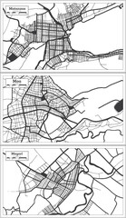 Moa, Mayari and Matanzas Cuba City Map Set.