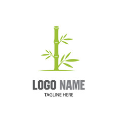 Naklejka premium Bamboo Logo Template vector icon illustration design