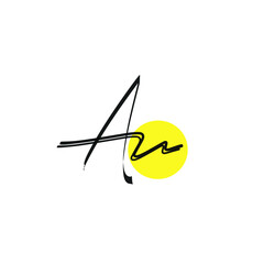 AW a w Initial handwriting creative fashion elegant design logo Sign Symbol template vector icon
