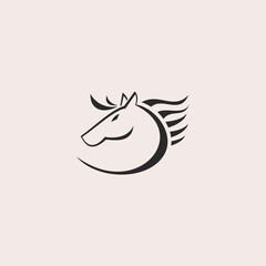 Obraz premium Simple horse logo design vector illustration