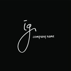 IG i g Initial handwriting creative fashion elegant design logo Sign Symbol template vector icon