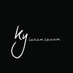 KY K Y Initial handwriting creative fashion elegant design logo Sign Symbol template vector icon