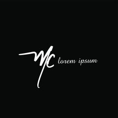 MC M C Initial handwriting creative fashion elegant design logo Sign Symbol template vector icon