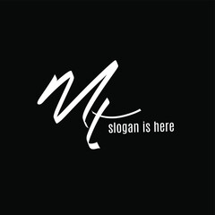MT M T Initial handwriting creative fashion elegant design logo Sign Symbol template vector icon