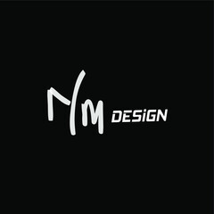 NM N M Initial handwriting creative fashion elegant design logo Sign Symbol template vector icon