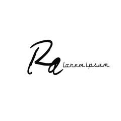 RA r a Initial handwriting creative fashion elegant design logo Sign Symbol template vector icon