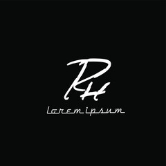 RH R H Initial handwriting creative fashion elegant design logo Sign Symbol template vector icon