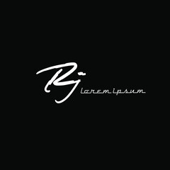 RJ R J Initial handwriting creative fashion elegant design logo Sign Symbol template vector icon