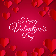 High Quality Paper Shape of Heart on Gradient Background . Poster of Love for your Design . Isolated Vector Elements