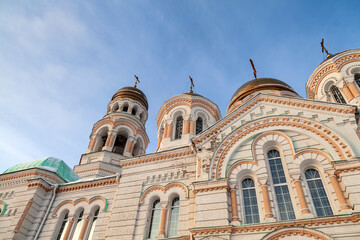 Fototapeta na wymiar Facade of the Church of St. John the Baptist in Kultaevo