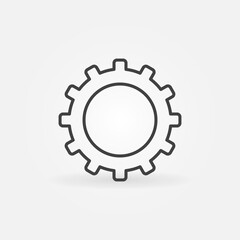 Gear Wheel vector concept simple icon or sign in outline style