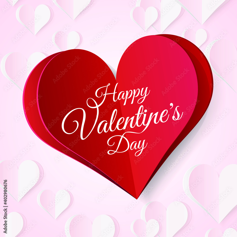 Poster high quality paper shape of heart on gradient background . poster of love for your design . isolated