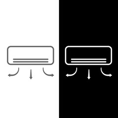 Set of air conditioner icon. Vector illustration