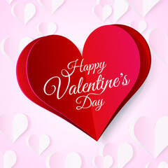 High Quality Paper Shape of Heart on Gradient Background . Poster of Love for your Design . Isolated Vector Elements