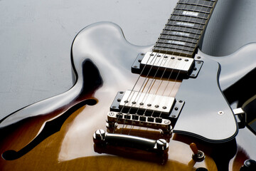 Fototapeta na wymiar electric guitar and strings close up