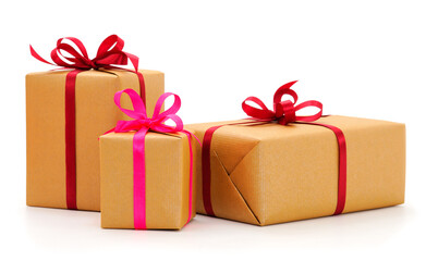 Gift boxes, gifts on a white background isolated.