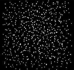 Black and white vector texture, a lot of small white dots that are larger in the center less towards the edges are located on a black background, space dust, starry sky, explosion effects, textured de