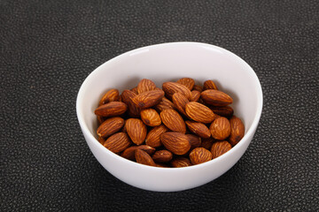 Almonds nuts heap