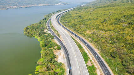 Scenic aerial view of big highway