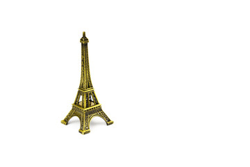 Eiffel tower isolated on white background.