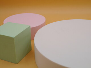 Pastel-colored display composition for background For advertising work And promoting products